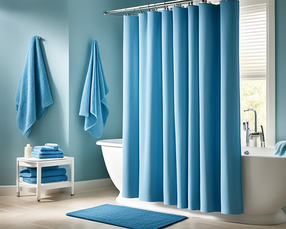 blue bathroom accessories