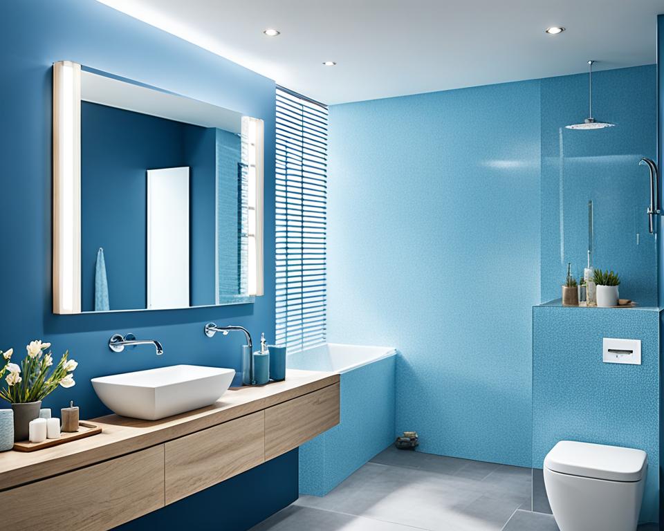 blue bathroom decor