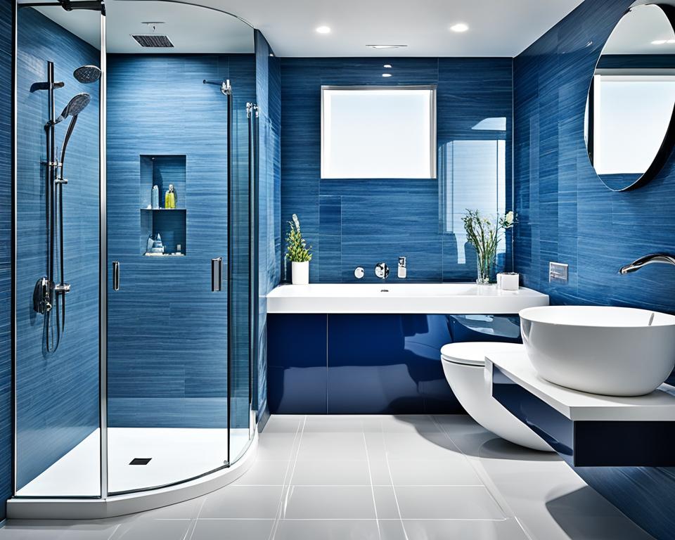 blue bathroom design