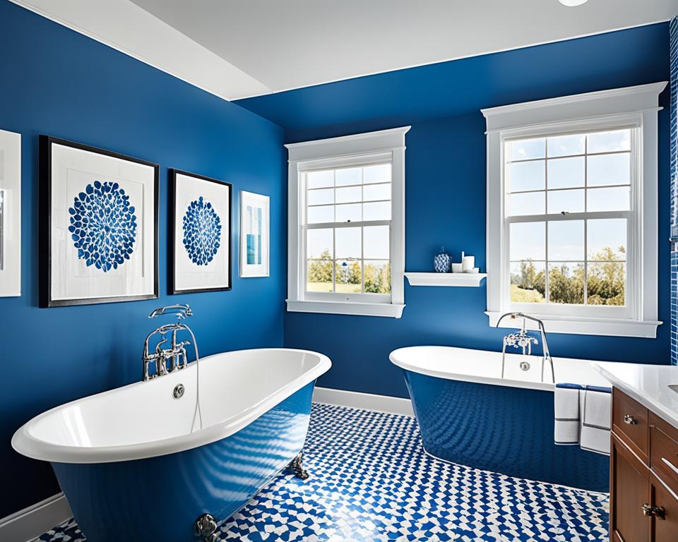 blue bathroom walls