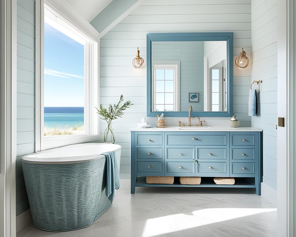 coastal blue bathroom decor