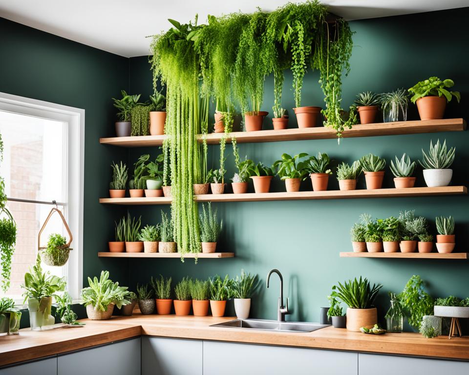 kitchen wall plant decor