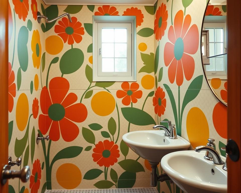 60s bathroom wallpaper