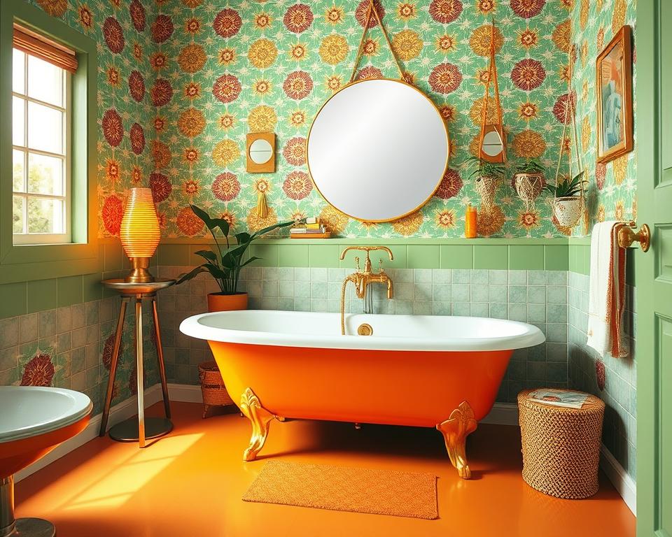 70s retro bathroom decor