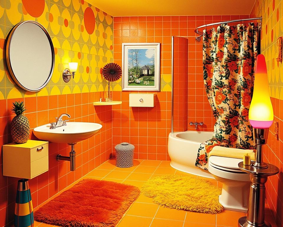 70s retro bathroom decor