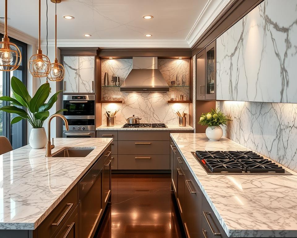 Glam kitchen countertops