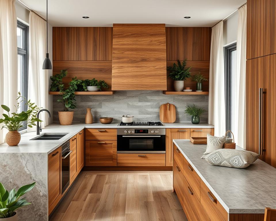 colors and patterns in organic modern kitchen