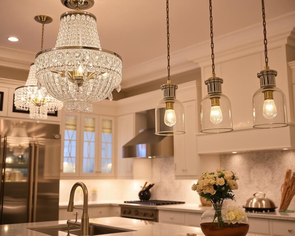 glam kitchen lighting