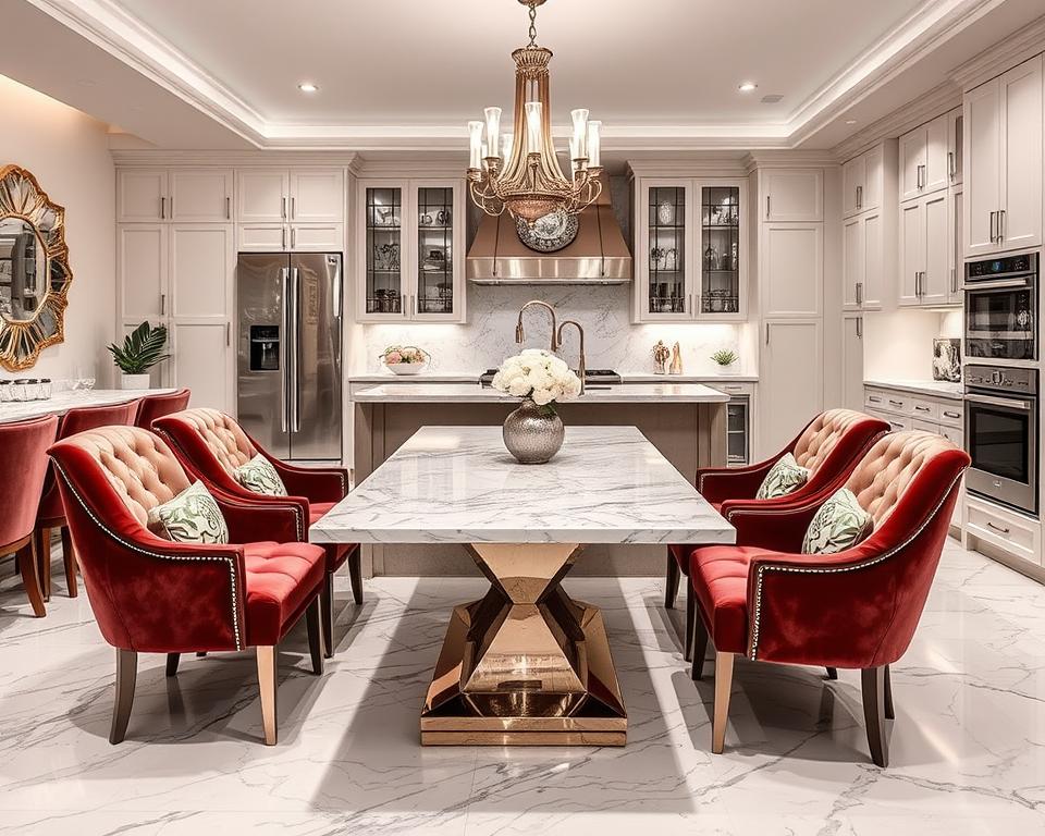 glam kitchen seating