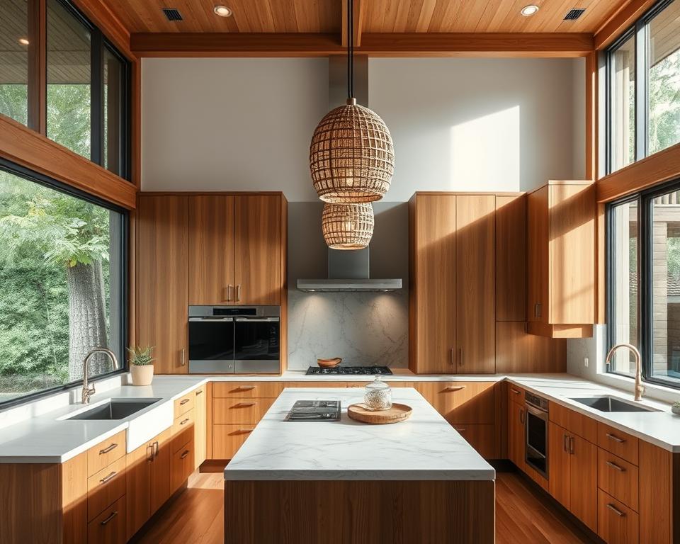 lighting in organic modern kitchen