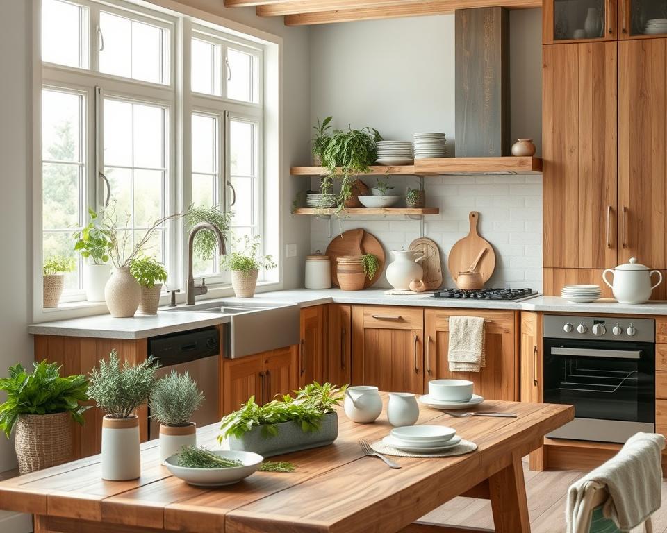 natural elements in kitchen decor