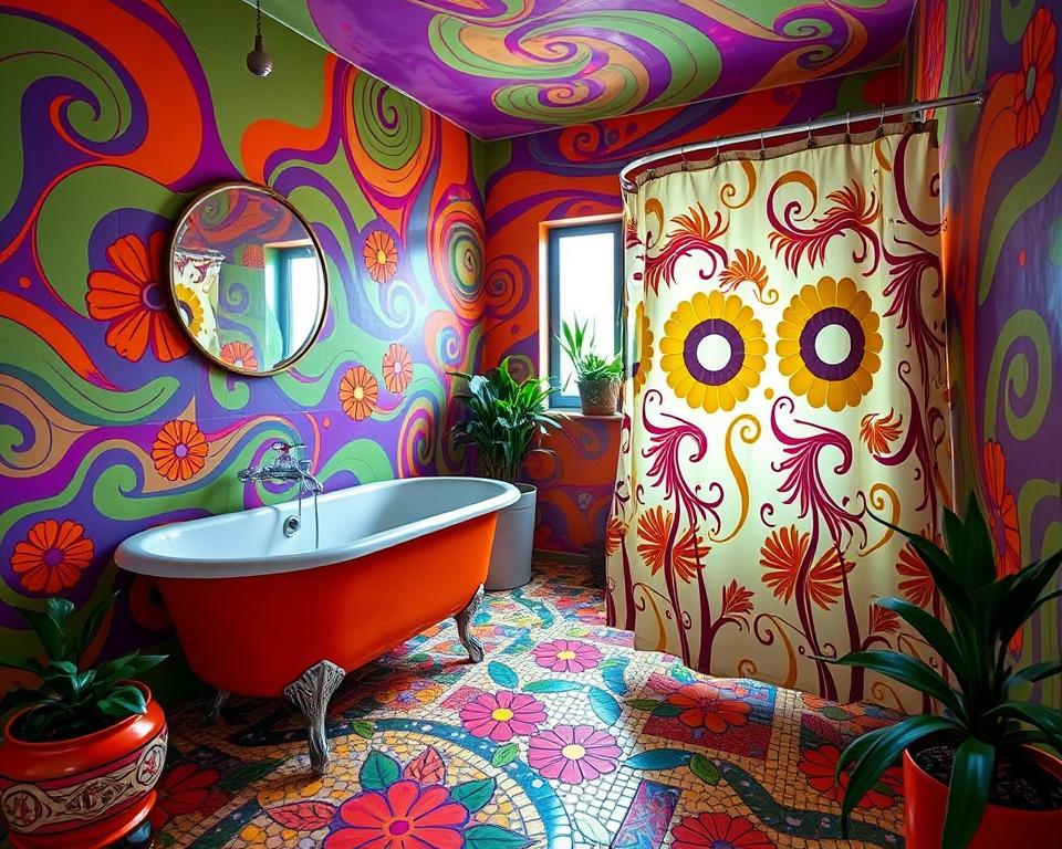 psychedelic bathroom decor