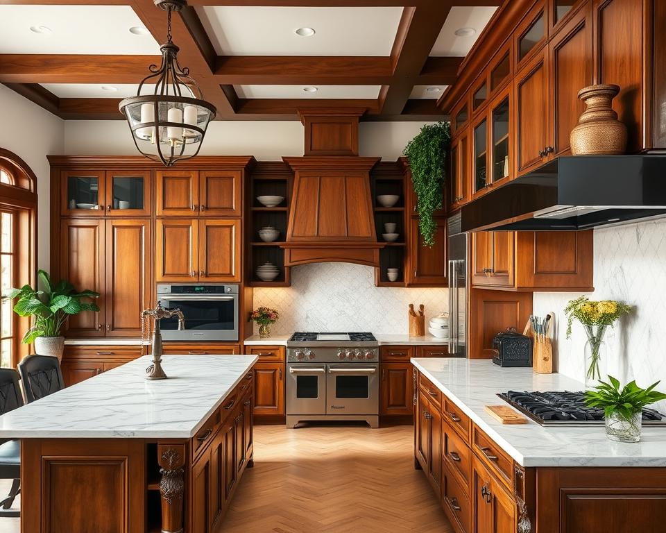 traditional and contemporary kitchen blend