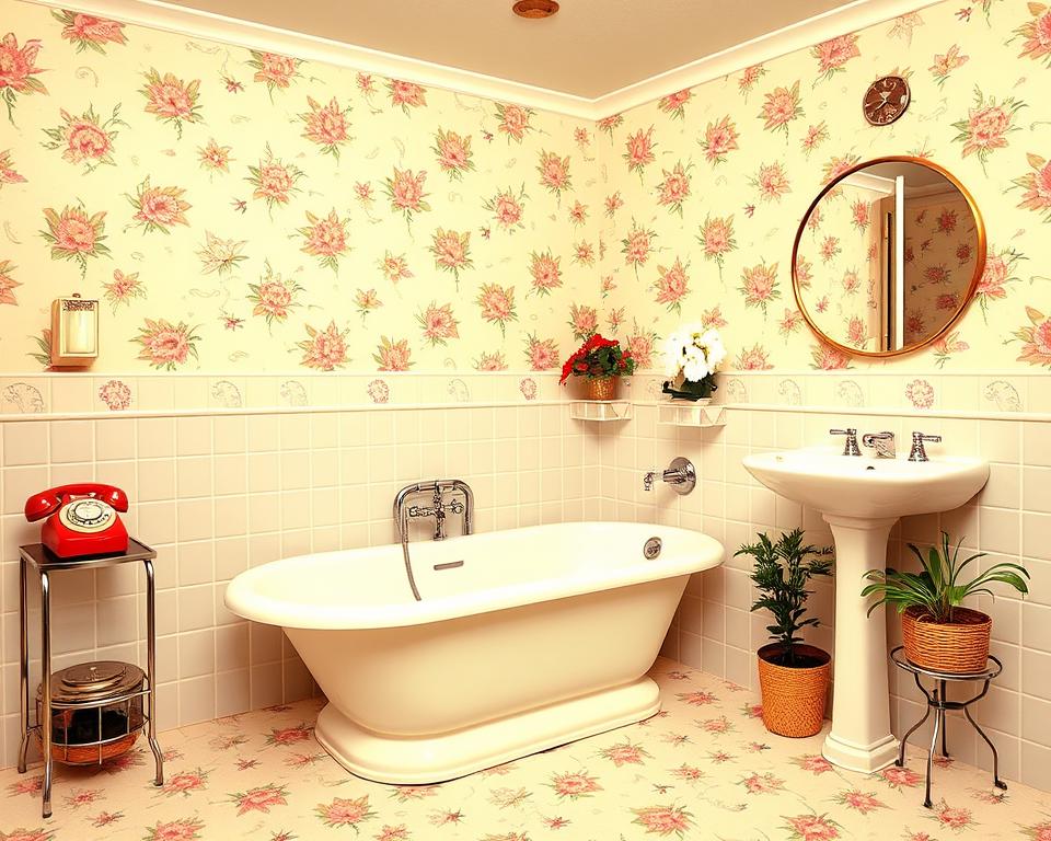 vintage 60s bathroom decor